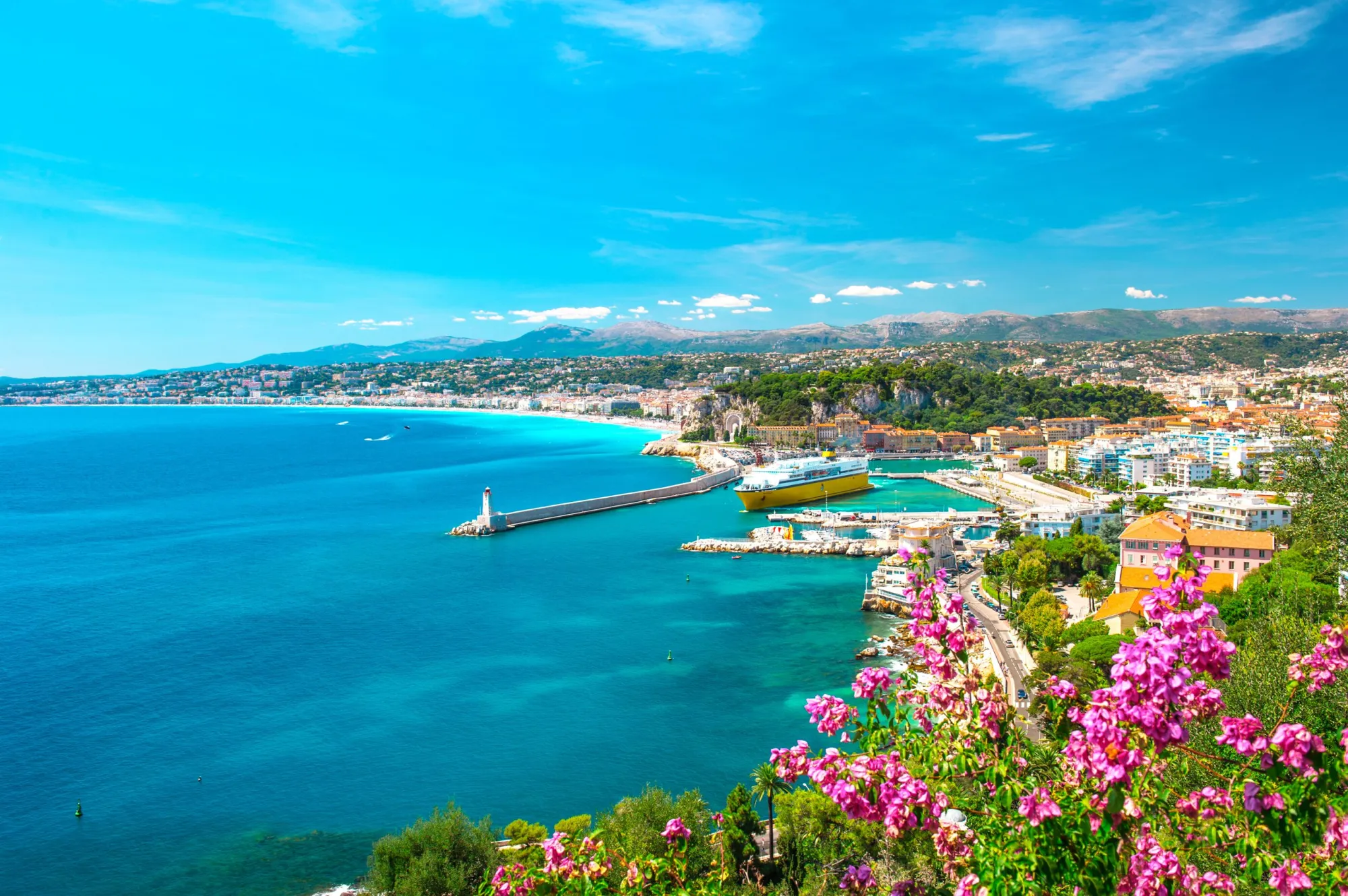 Nice city, french riviera, mediterranean sea