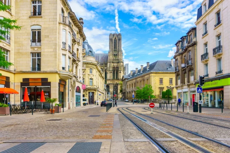 Architecture of Reims, a city in the Champagne-Ardenne region of France.