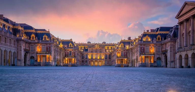 Entrance of Chateau de Versailles, near Paris in France